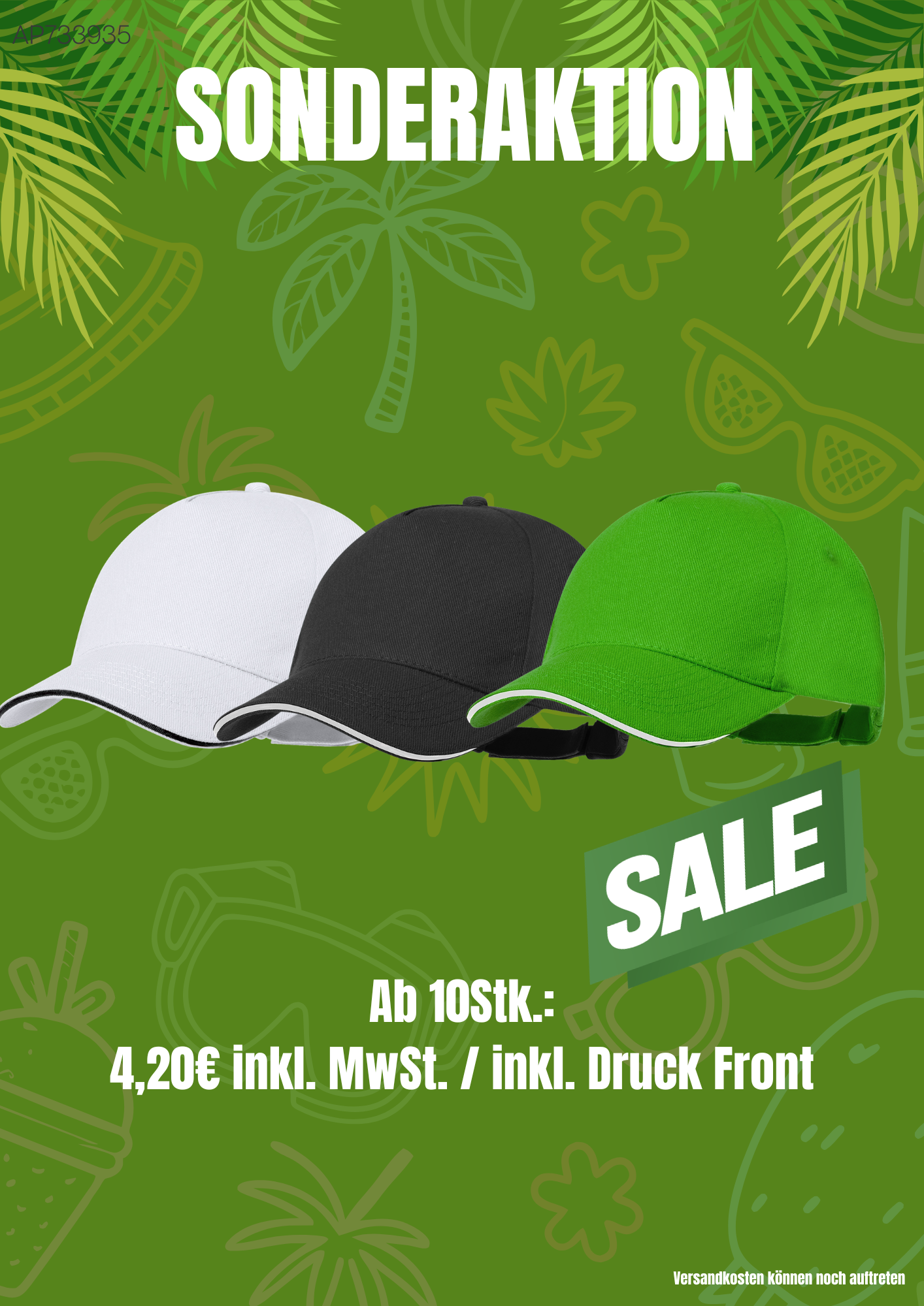 Sonderaktion-Kappen-ab 4,20€ inkl. Druck und MwSt.