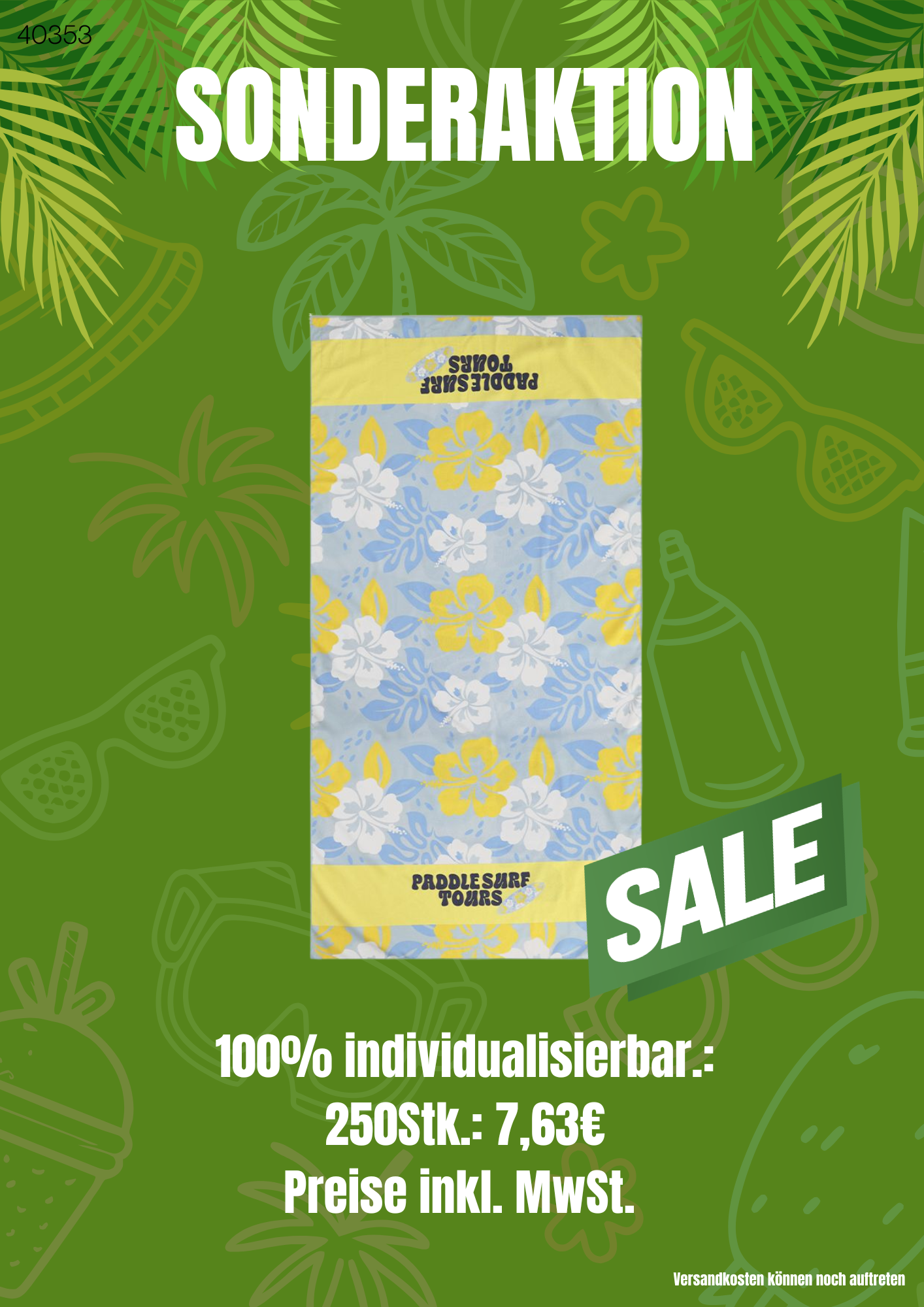 Sonderaktion-Badetuch-100% personalisierbar-ab 7,63€ inkl. Druck und MwSt.
